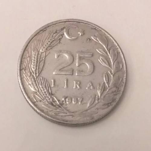 فروش سکه 25 لیره ترکیه 1987 کمیاب با قیمت مناسب