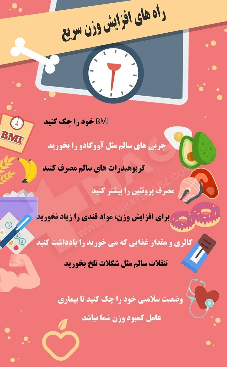 راه های مناسب برای افزایش وزن